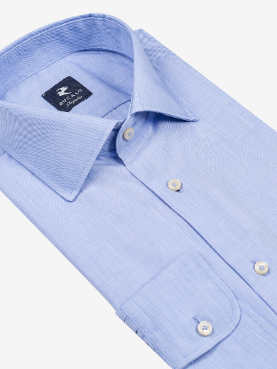 Imagen de Camisa azul claro fil-a-fil 100% algodón