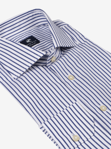 Imagen de Camisa clásica con rayas azules 100% algodón