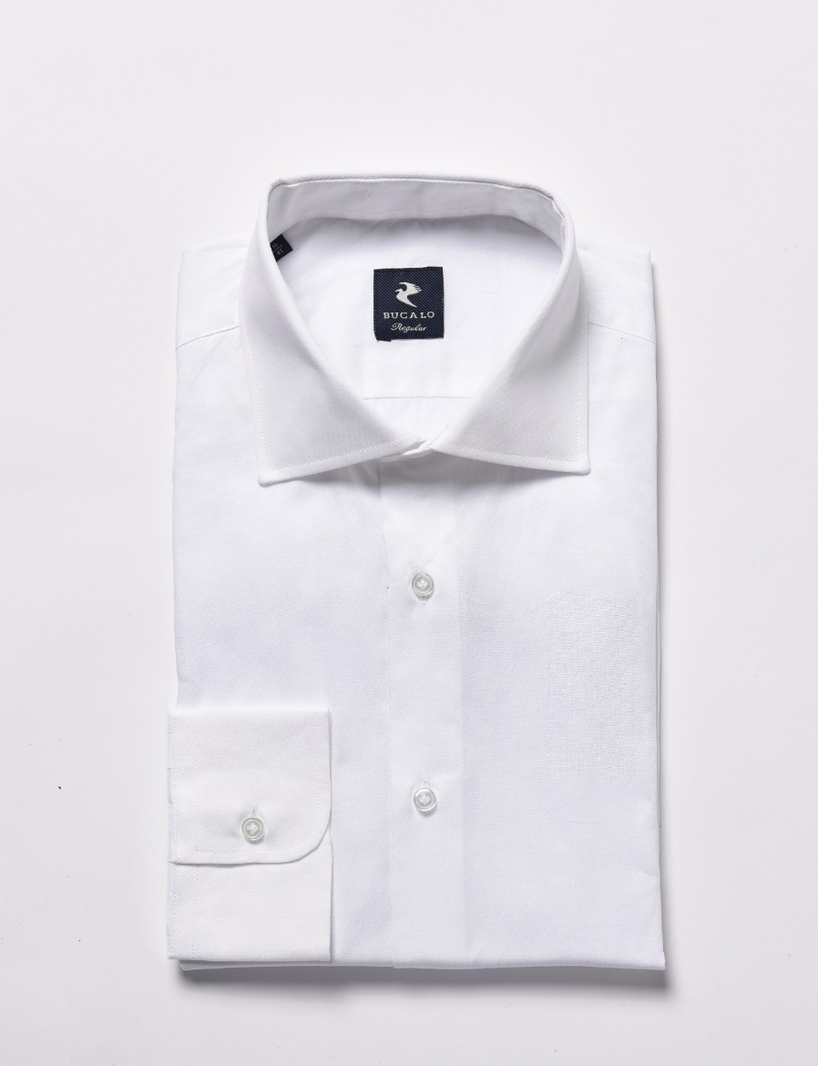 Imagen de Camisa lisa de algodón con microdiseño