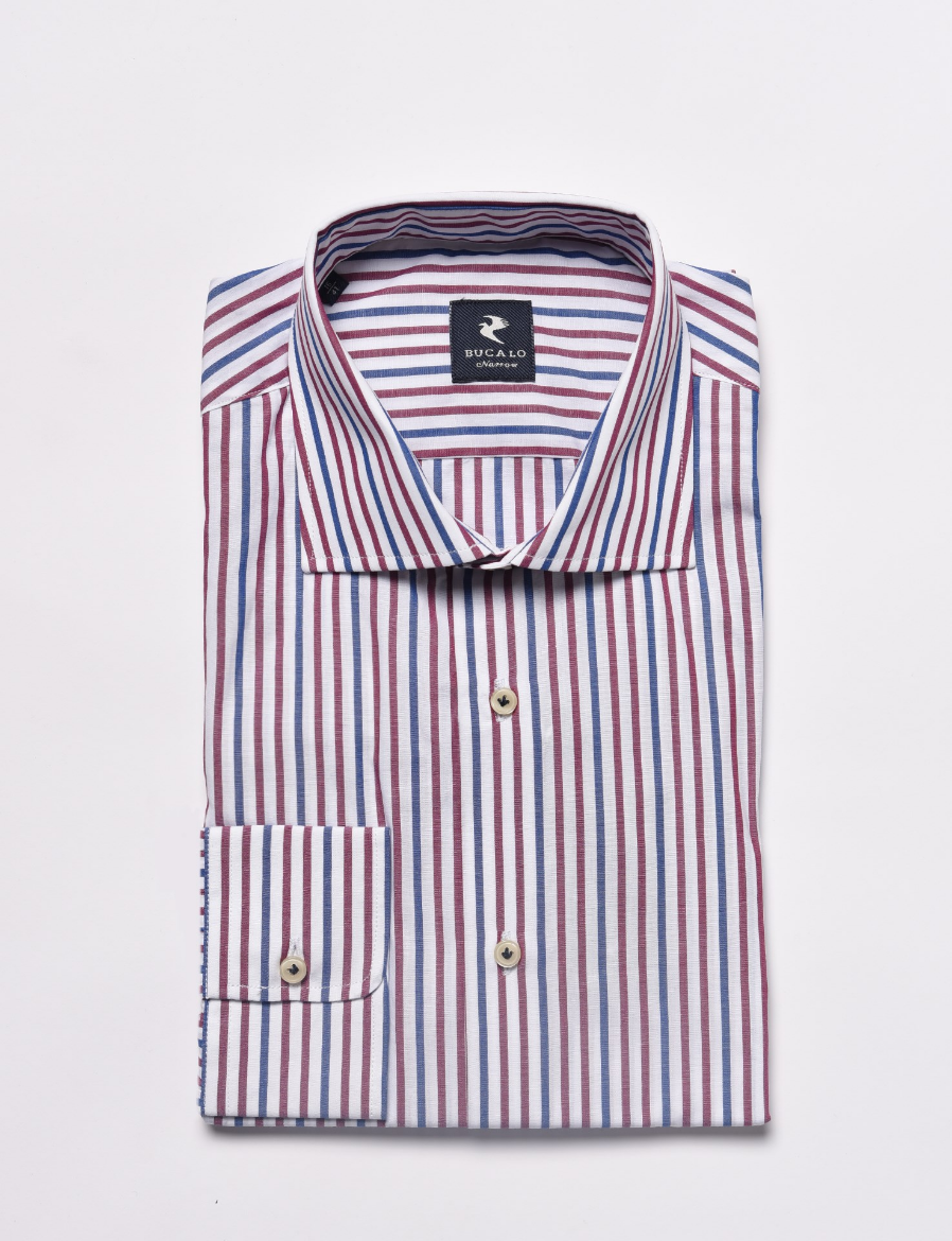 Imagen de Camisa de popelín de algodón a rayas