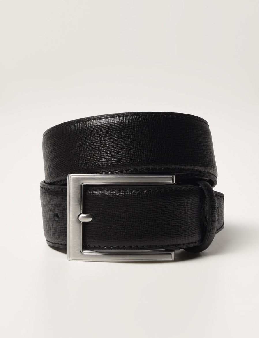 Imagen de Cinturón de cuero saffiano negro
