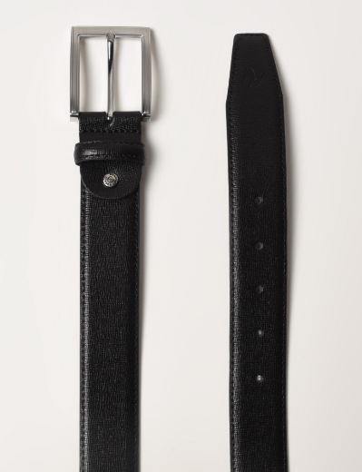 Imagen de Cinturón de cuero saffiano negro