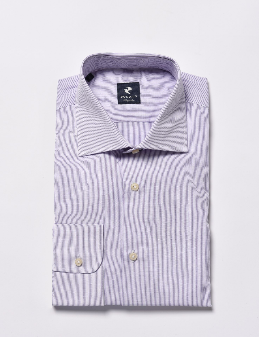 Imagen de Camisa de popelín de algodón a rayas