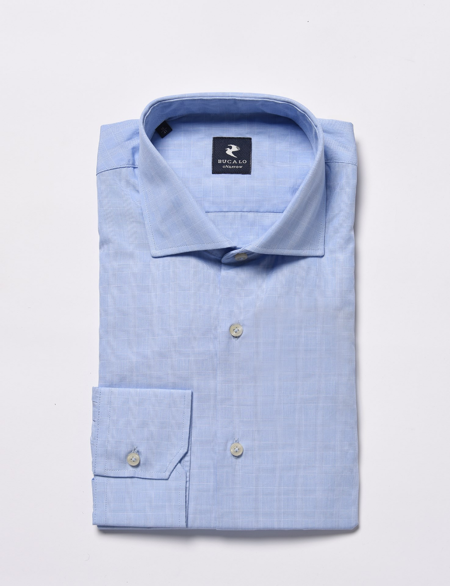 Picture of Cotton fil-à-fil checked shirt