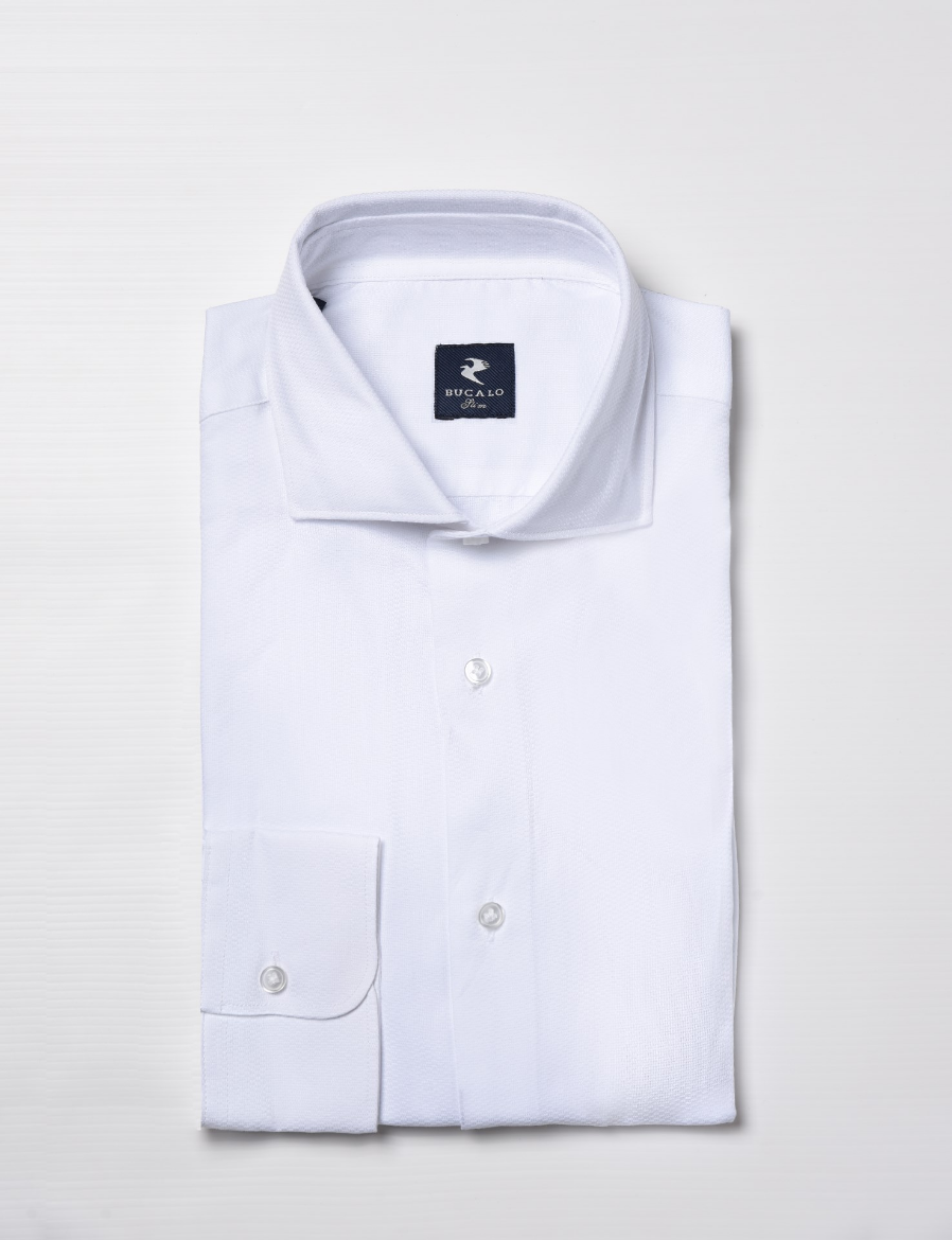 Imagen de Camisa lisa de algodón con microdiseño