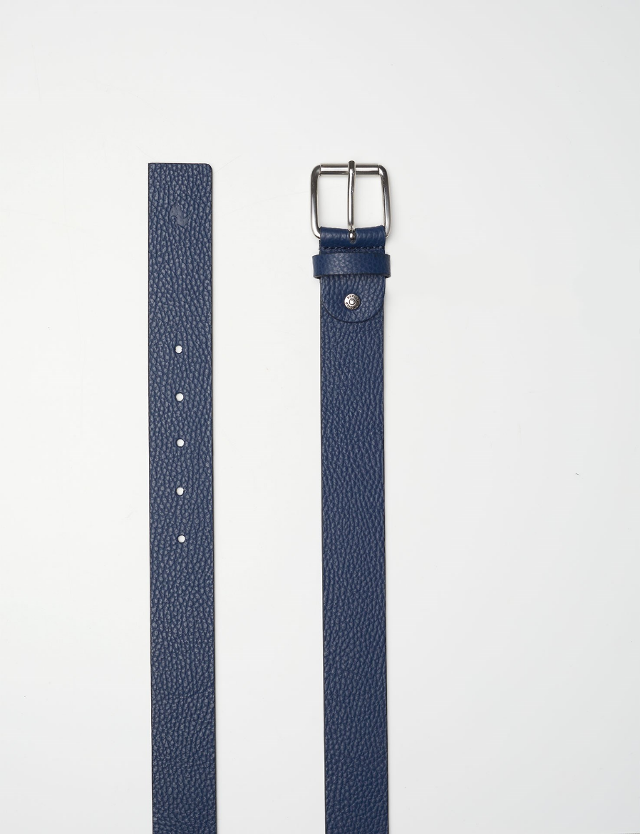 Picture of Blue leather belt with deer print