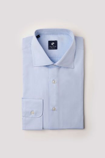 Picture of SHIRT WITH SEMI-FRENCH COLLAR, PLAIN COLOR, COTTON TWILL