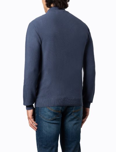 Picture of FULL ZIP HONEYCOMB SWEATER100% COTTON SOLID COLOR