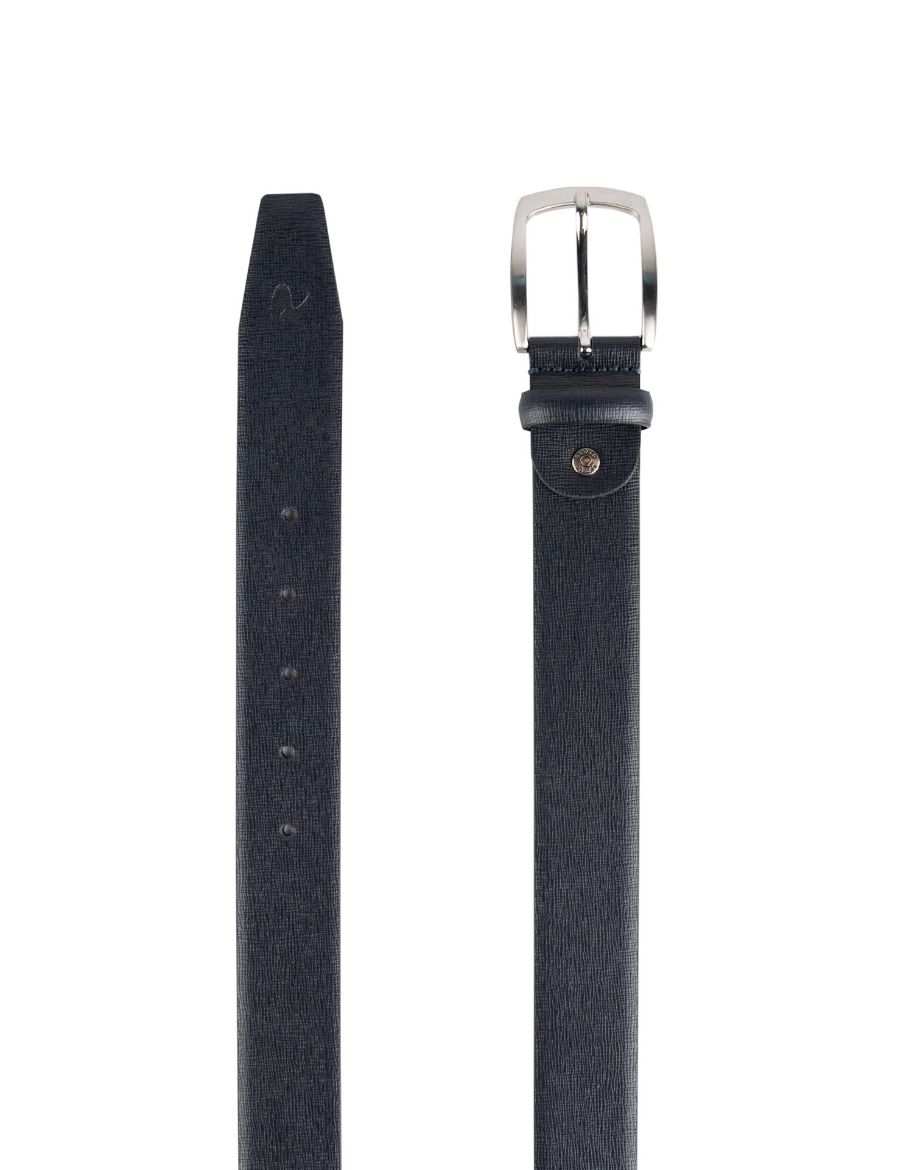 Picture of 35 mm BLUE saffiano leather belt