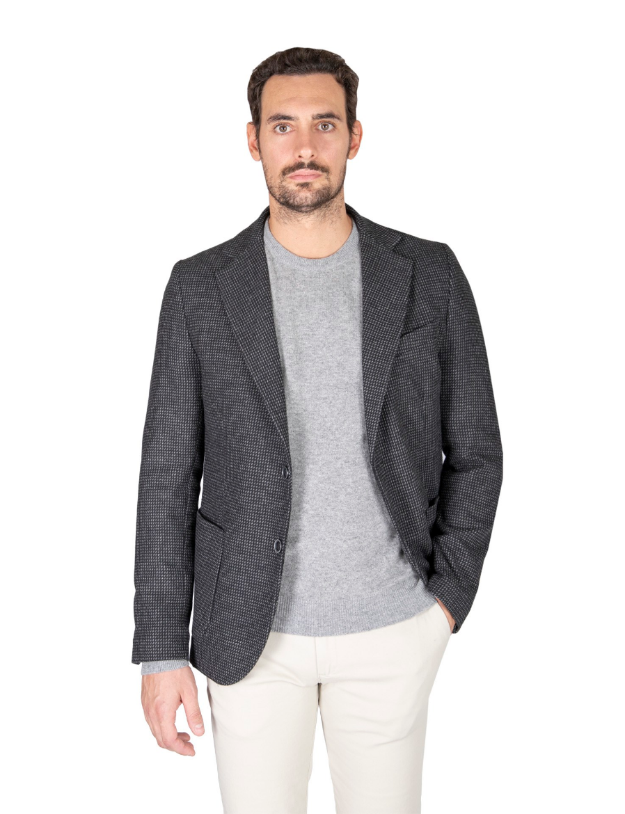 Picture of Unlined micro design jacket, patch pocket