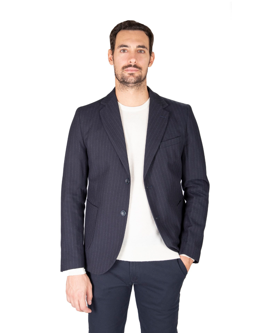 Picture of Unlined jacket with pinstripe design, patch pocket