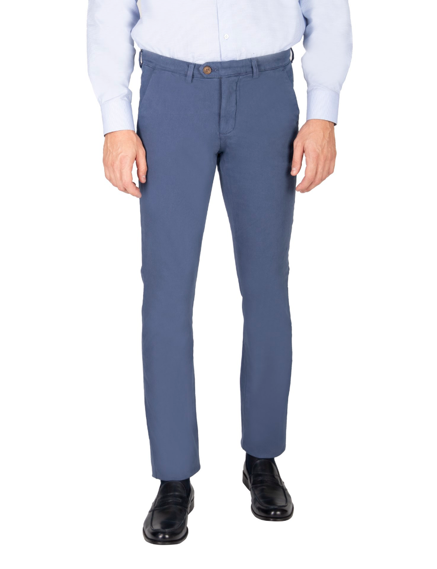 Picture of Chino style trousers in plain satin cotton