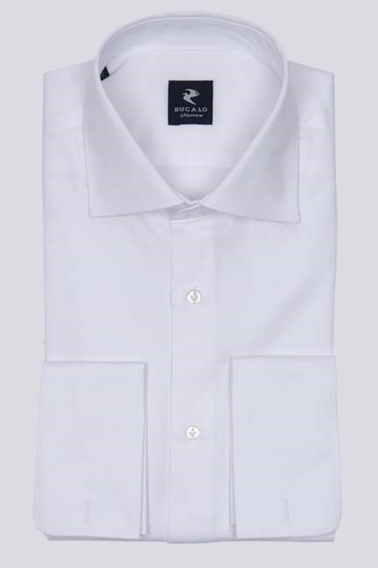 Picture of SEMI-FRENCH COLLAR COTTON SHIRT WITH DOUBLE CUFF