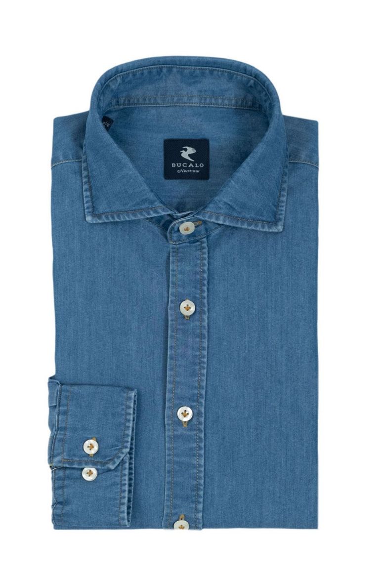 Picture of Small Semi-French Collared Denim Shirt