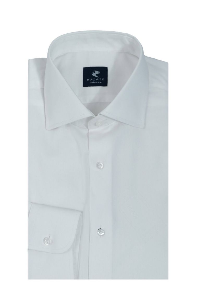 Picture of Solid Color Classic Twill Semi-French Shirt with Collar
