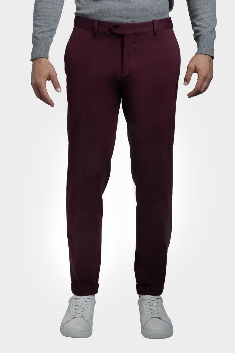 Imagen de pantalón chino de tejido punto milano teñido