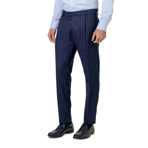 Picture of Chino trousers made of gingham flannel fabric