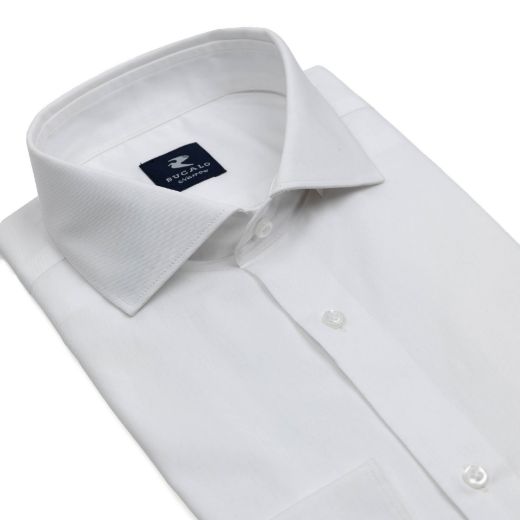 Picture of  Solid Color Twill Small semi-french Shirt with Collar
